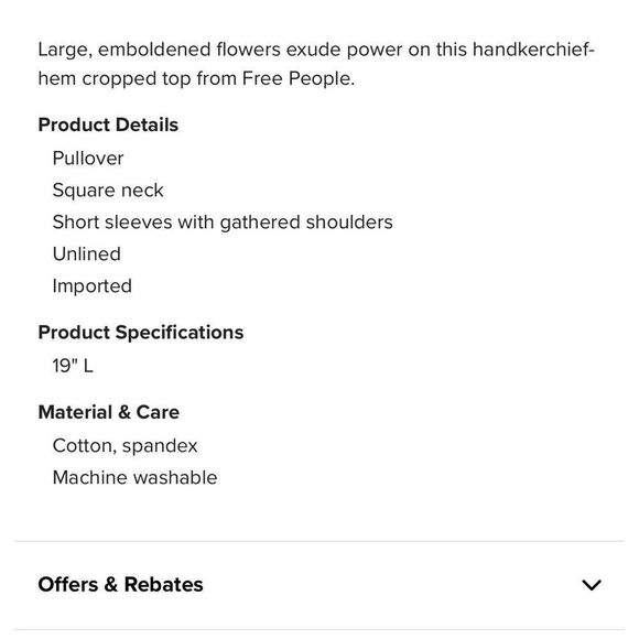 Free People Give Me More Macro Floral Style Crop Top pink combo NWT MSRP $98 - Picture 10 of 16